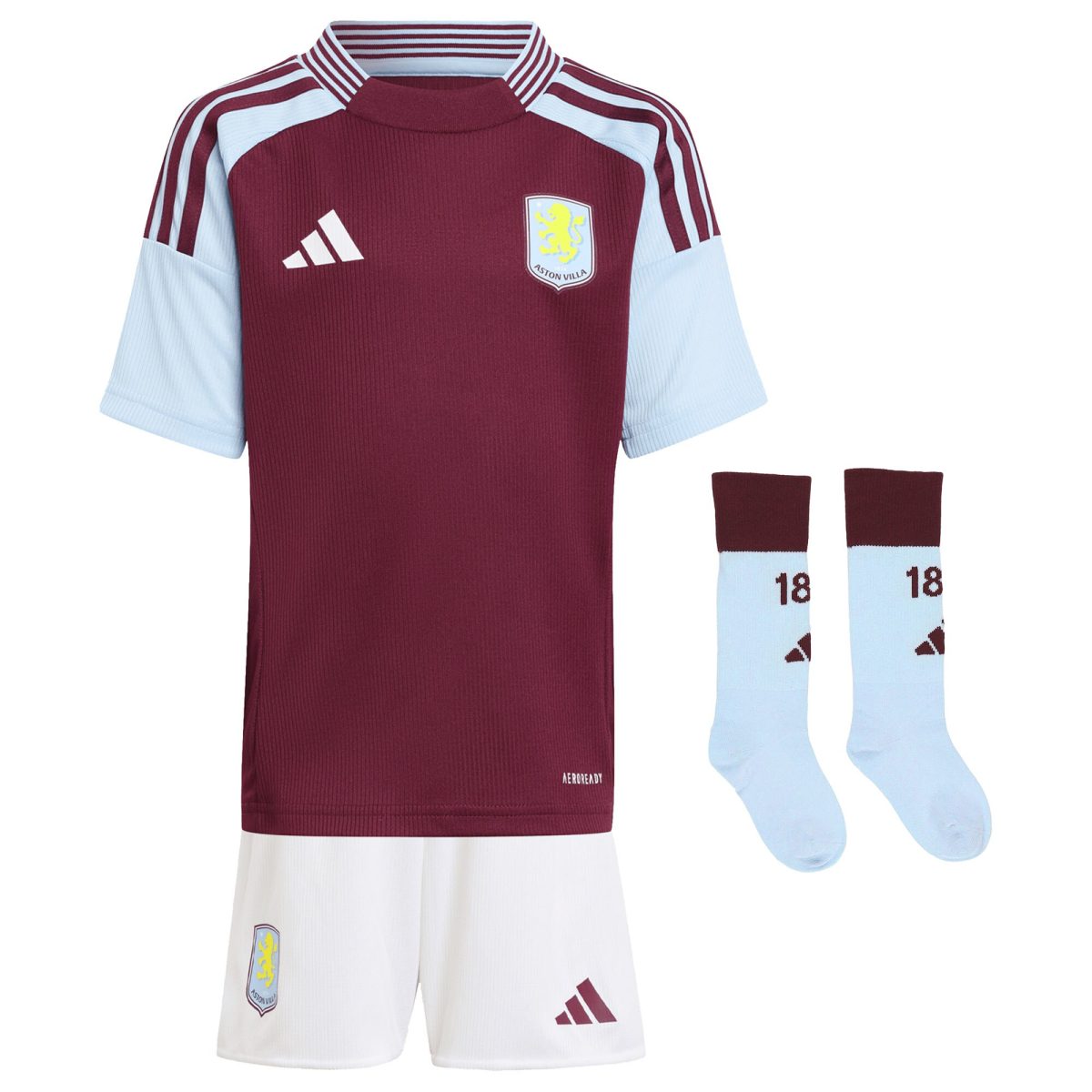 AVFC aston villa adidas home mini kit 2024-25 with swinkels 50 printing Collection | Official Aston Villa Kits and Apparel
