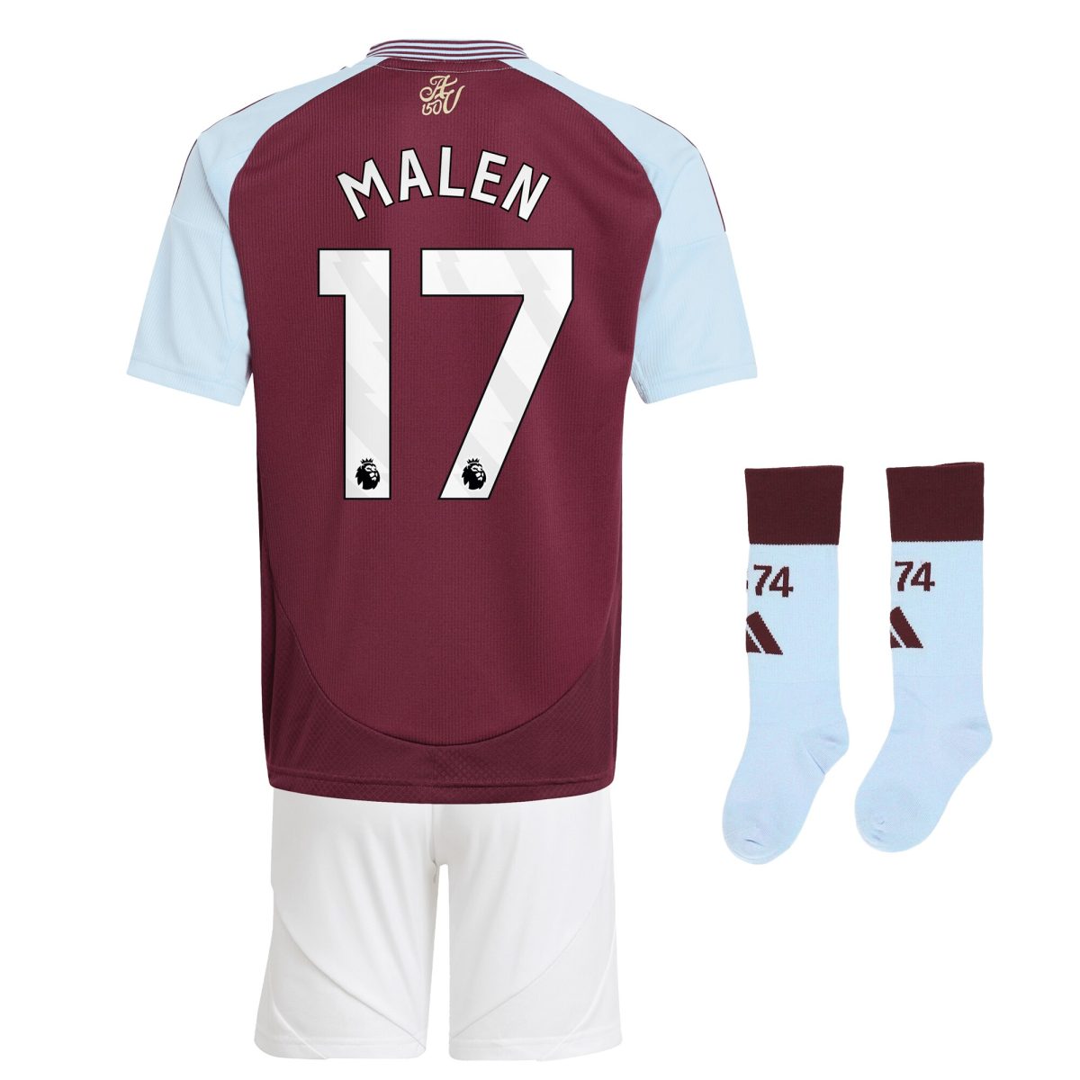 AVFC aston villa adidas home mini kit 2024-26 with malen 17 printing Collection | Official Aston Villa Kits and Apparel