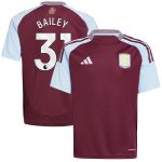 AVFC aston villa adidas home shirt 2024-25 – kids with bailey 31 printing Collection | Official Aston Villa Kits and Apparel