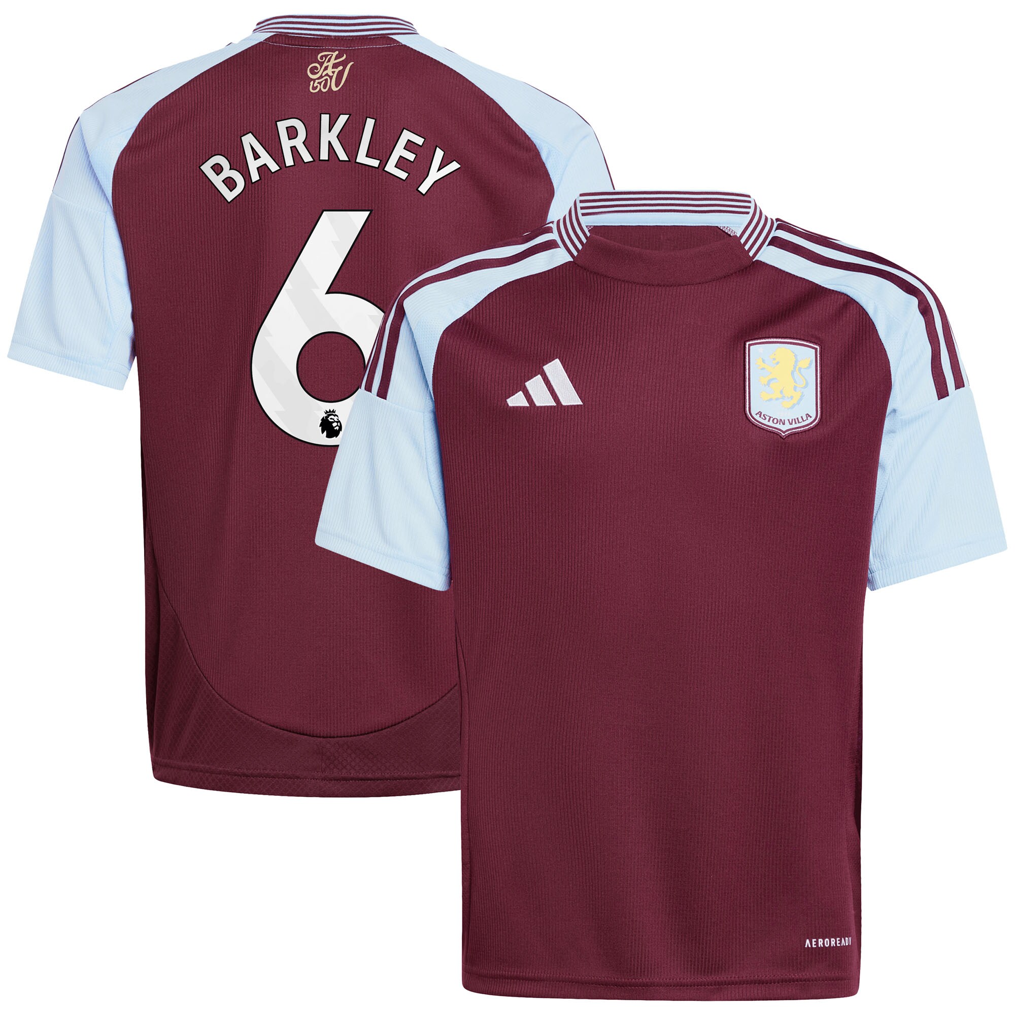 AVFC aston villa adidas home shirt 2024-25 – kids with barkley 6 printing Collection | Official Aston Villa Kits and Apparel