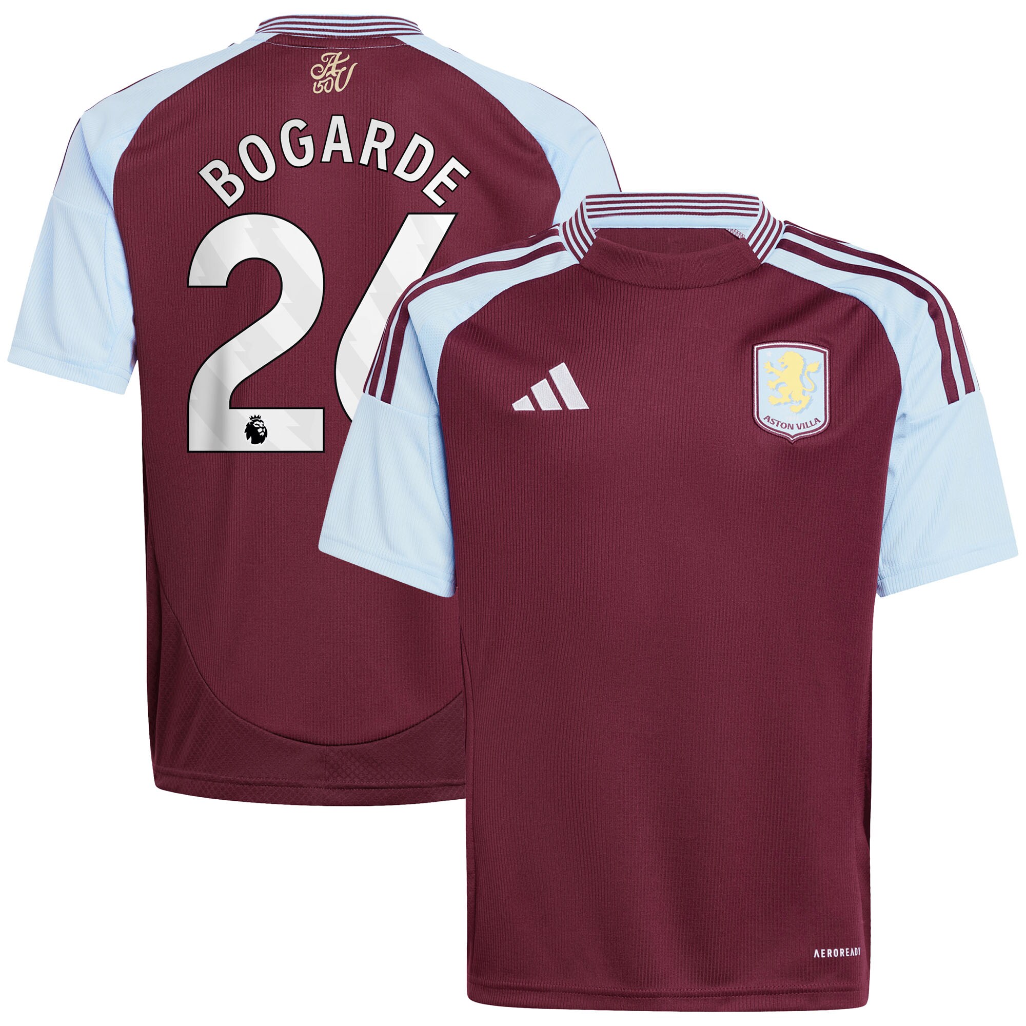 AVFC aston villa adidas home shirt 2024-25 – kids with bogarde 26 printing Collection | Official Aston Villa Kits and Apparel