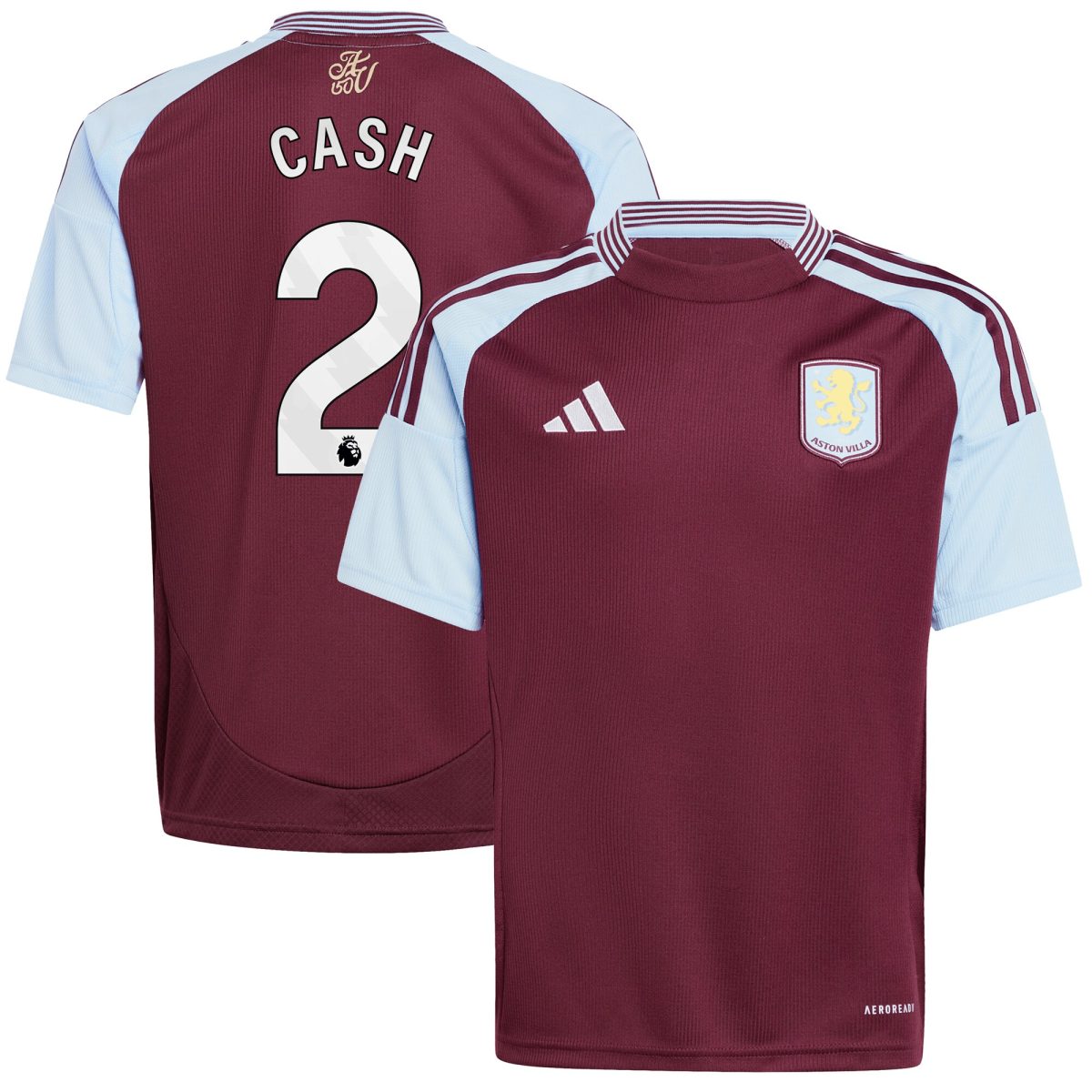 AVFC aston villa adidas home shirt 2024-25 – kids with cash 2 printing Collection | Official Aston Villa Kits and Apparel