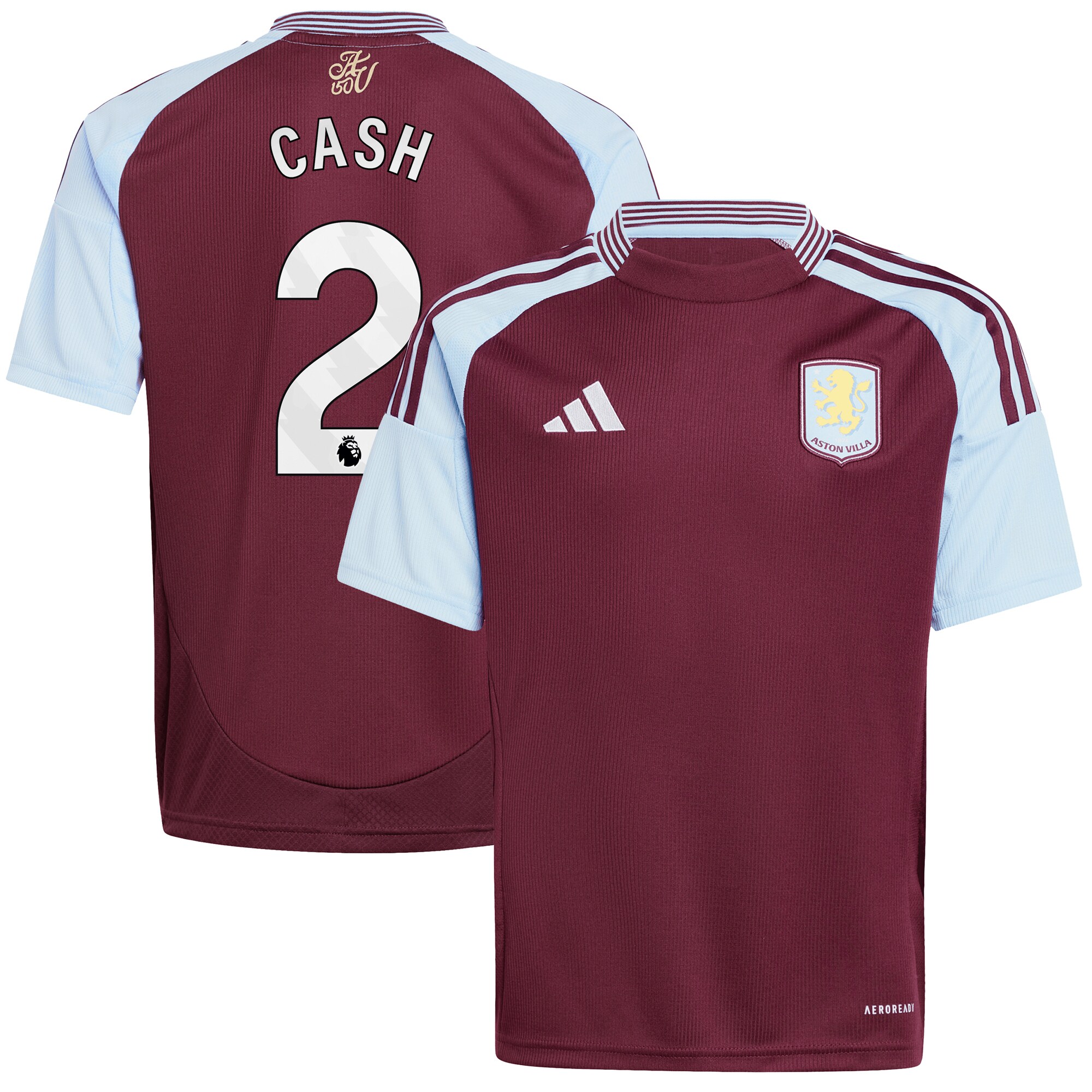 AVFC aston villa adidas home shirt 2024-25 – kids with cash 2 printing Collection | Official Aston Villa Kits and Apparel