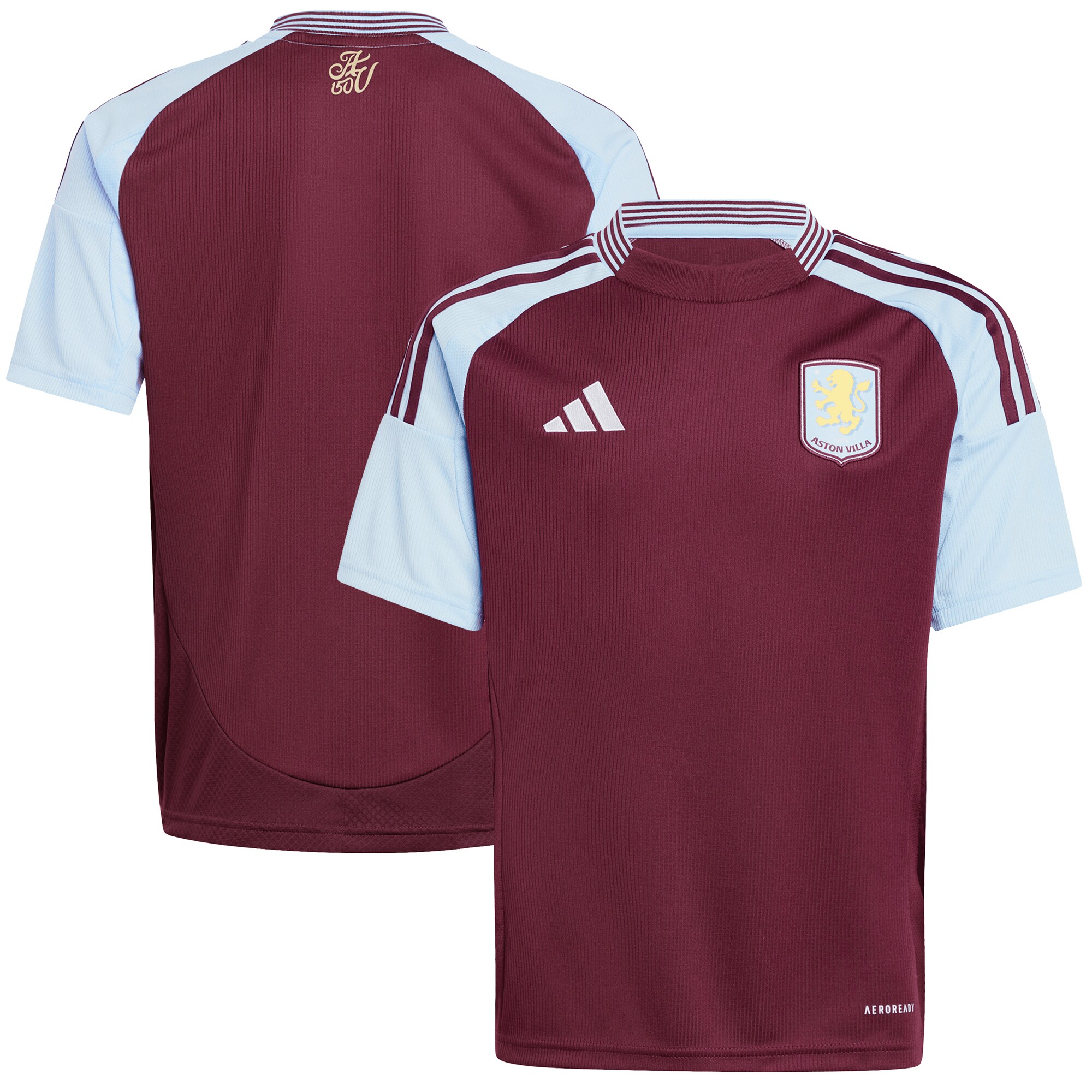 AVFC aston villa adidas home shirt 2024-25 – kids with custom printing Collection | Official Aston Villa Kits and Apparel