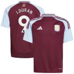 AVFC aston villa adidas home shirt 2024-25 – kids with j.duran 9 printing Collection | Official Aston Villa Kits and Apparel