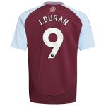 AVFC aston villa adidas home shirt 2024-25 – kids with j.duran 9 printing Collection | Official Aston Villa Kits and Apparel
