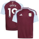 AVFC aston villa adidas home shirt 2024-25 – kids with jaden 19 printing Collection | Official Aston Villa Kits and Apparel