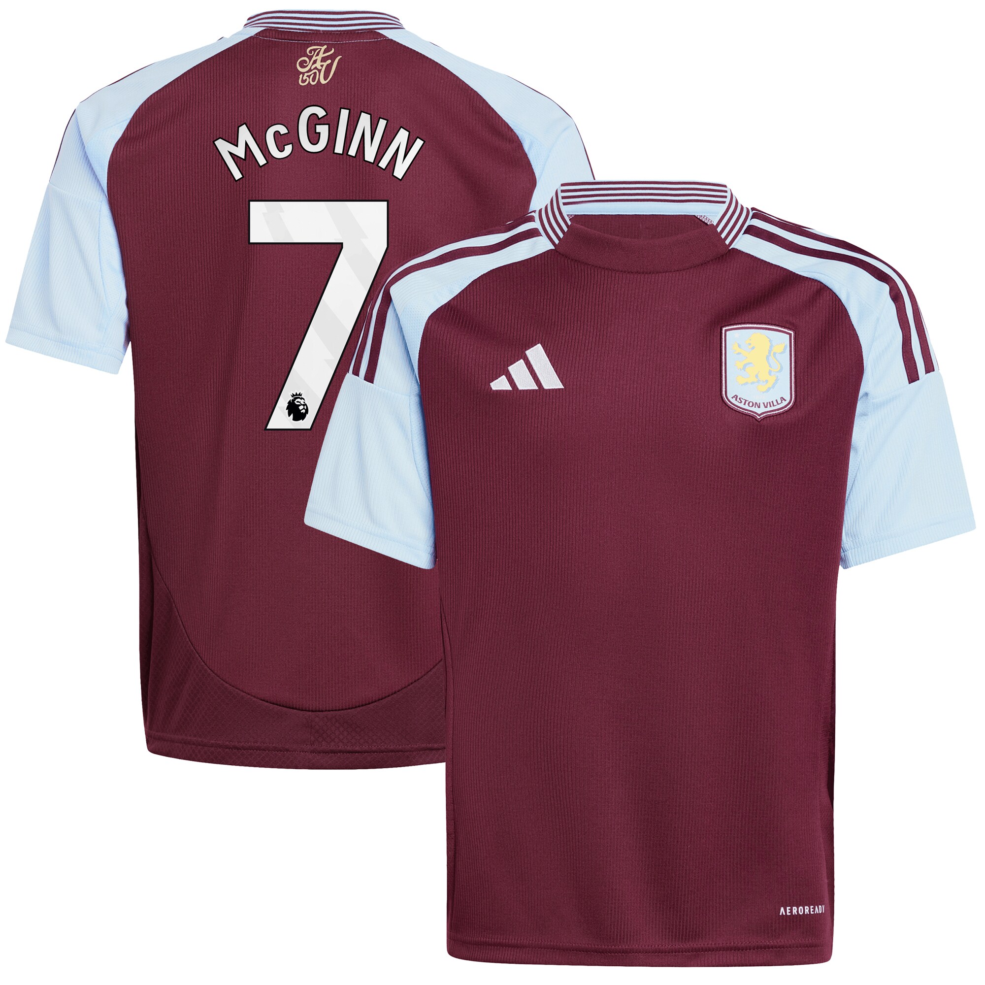 AVFC aston villa adidas home shirt 2024-25 – kids with john mcginn 7 printing Collection | Official Aston Villa Kits and Apparel