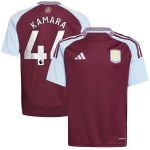 AVFC aston villa adidas home shirt 2024-25 – kids with kamara 44 printing Collection | Official Aston Villa Kits and Apparel
