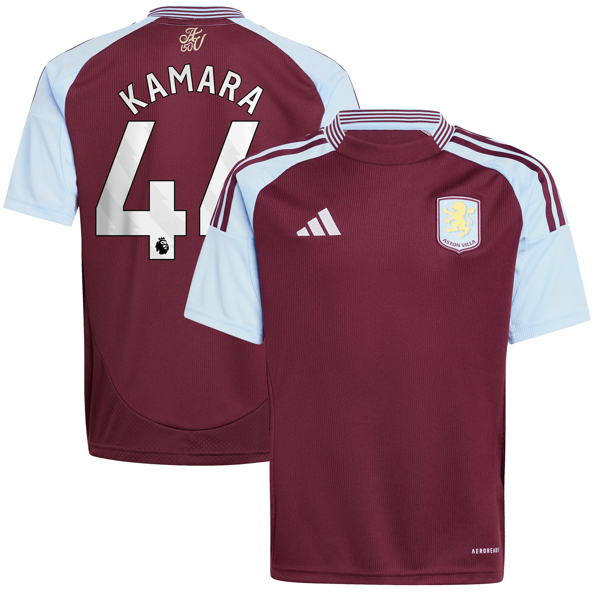 AVFC aston villa adidas home shirt 2024-25 – kids with kamara 44 printing Collection | Official Aston Villa Kits and Apparel