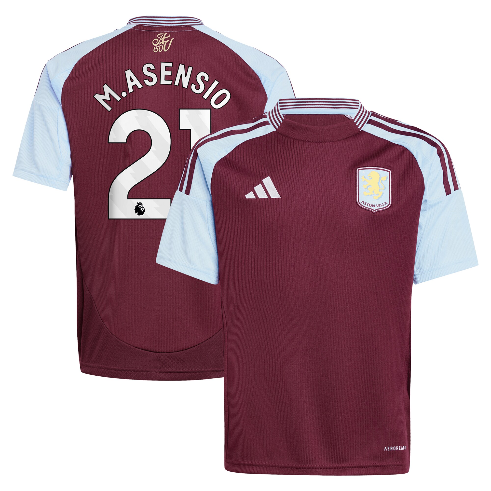 AVFC aston villa adidas home shirt 2024-25 – kids with m.asensio 21 printing Collection | Official Aston Villa Kits and Apparel