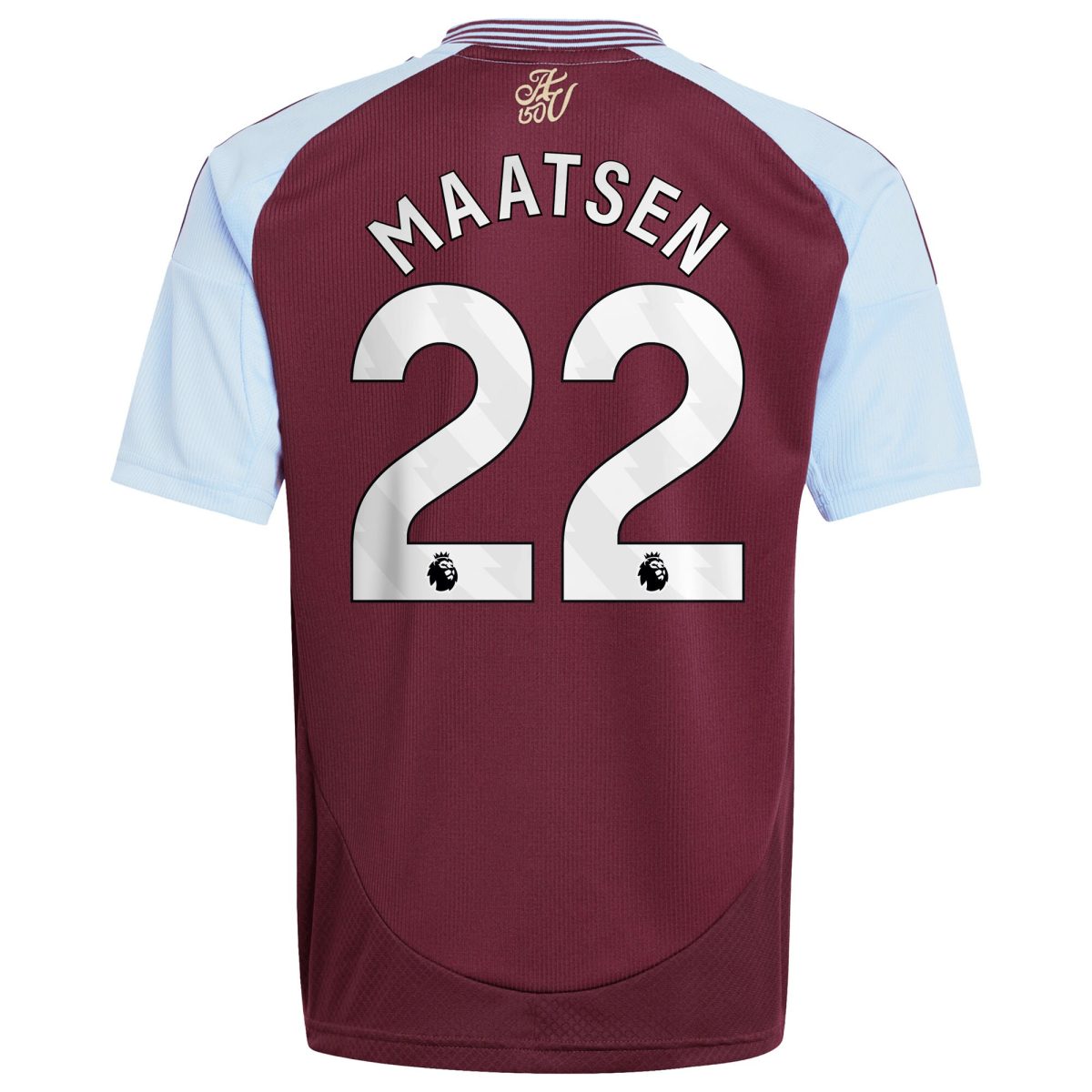 AVFC aston villa adidas home shirt 2024-25 – kids with maatsen 22 printing Collection | Official Aston Villa Kits and Apparel