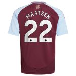 AVFC aston villa adidas home shirt 2024-25 – kids with maatsen 22 printing Collection | Official Aston Villa Kits and Apparel
