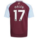 AVFC aston villa adidas home shirt 2024-25 – kids with malen 17 printing Collection | Official Aston Villa Kits and Apparel