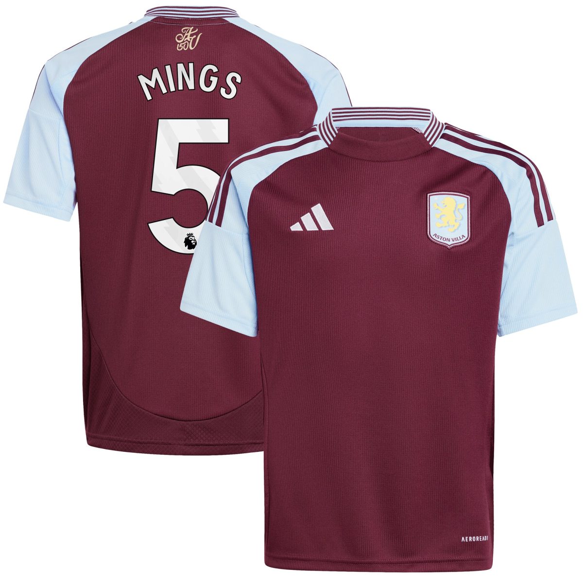 AVFC aston villa adidas home shirt 2024-25 – kids with mings 5 printing Collection | Official Aston Villa Kits and Apparel