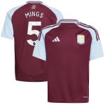 AVFC aston villa adidas home shirt 2024-25 – kids with mings 5 printing Collection | Official Aston Villa Kits and Apparel