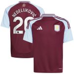 AVFC aston villa adidas home shirt 2024-25 – kids with nedeljković 20 printing Collection | Official Aston Villa Kits and Apparel