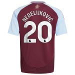 AVFC aston villa adidas home shirt 2024-25 – kids with nedeljković 20 printing Collection | Official Aston Villa Kits and Apparel