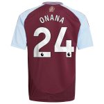 AVFC aston villa adidas home shirt 2024-25 – kids with onana 24 printing Collection | Official Aston Villa Kits and Apparel