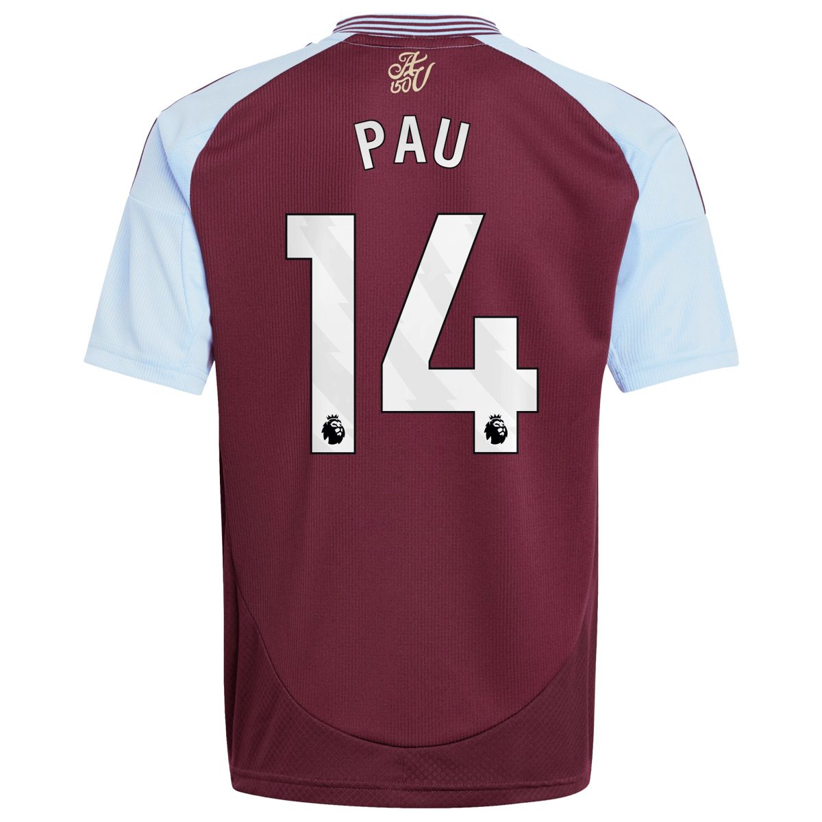 AVFC aston villa adidas home shirt 2024-25 – kids with pau 14 printing Collection | Official Aston Villa Kits and Apparel
