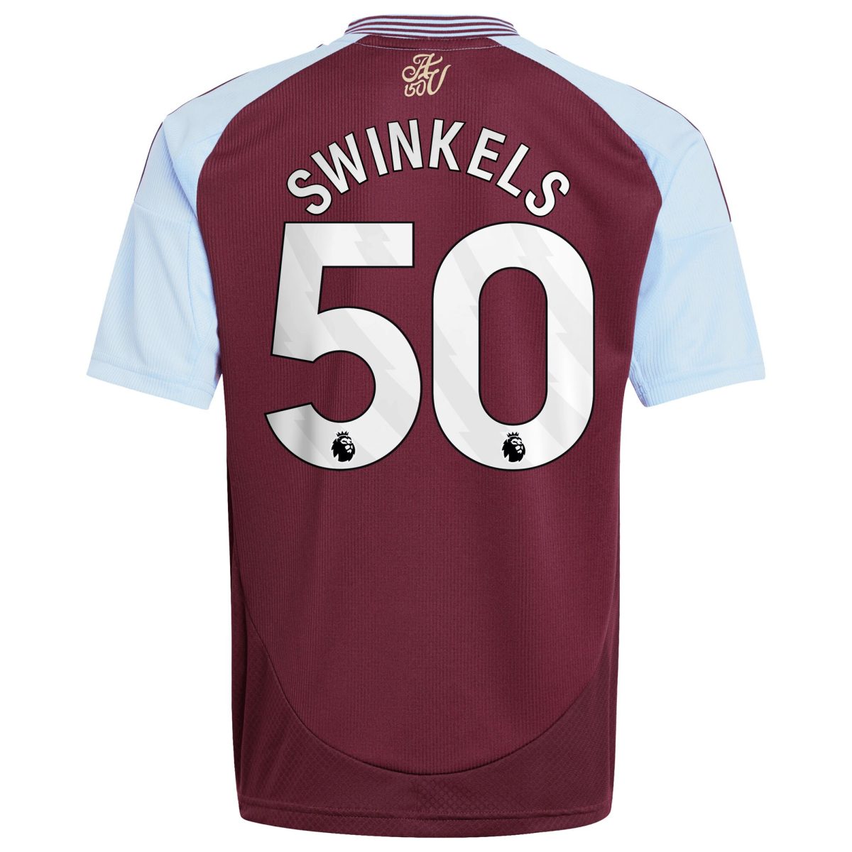 AVFC aston villa adidas home shirt 2024-25 – kids with swinkels 50 printing Collection | Official Aston Villa Kits and Apparel
