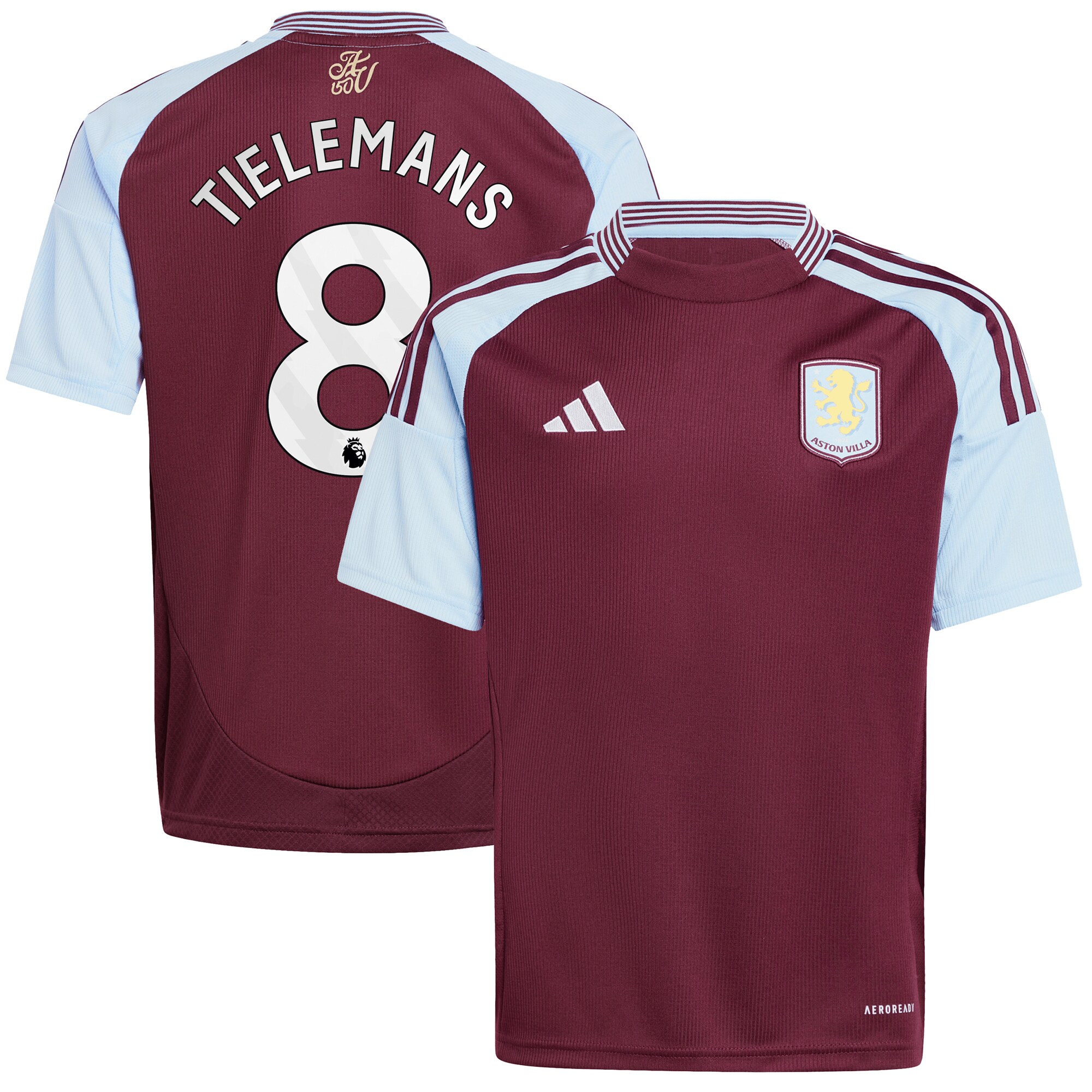 AVFC aston villa adidas home shirt 2024-25 – kids with tielemans 8 printing Collection | Official Aston Villa Kits and Apparel