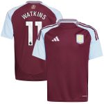 AVFC aston villa adidas home shirt 2024-25 – kids with watkins 11 printing Collection | Official Aston Villa Kits and Apparel