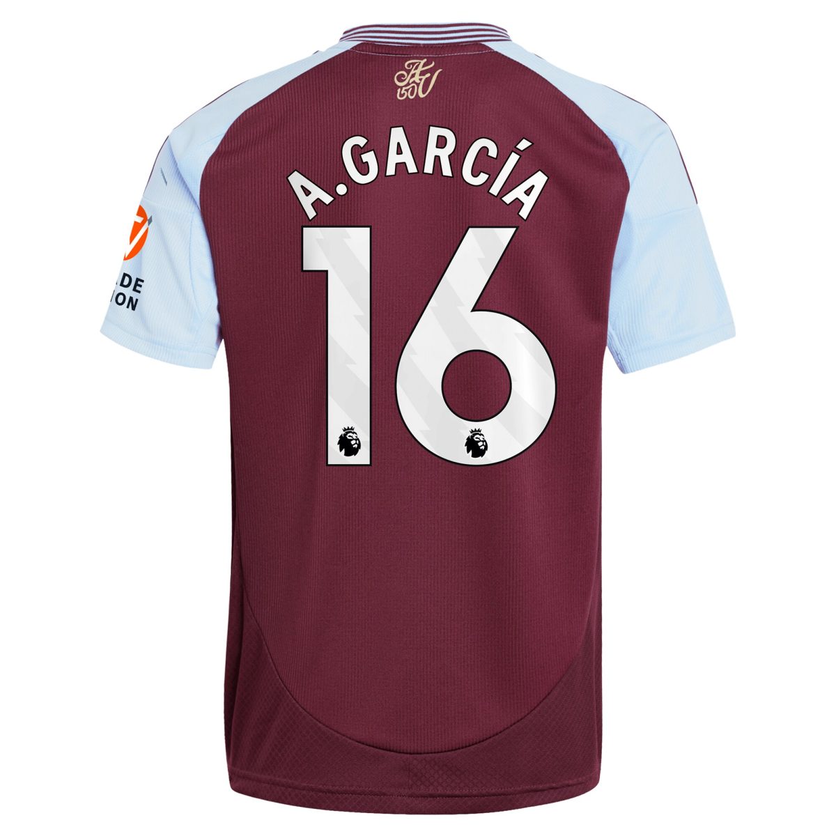 AVFC aston villa adidas home shirt 2024-25 with a.garcía 16 printing Collection | Official Aston Villa Kits and Apparel