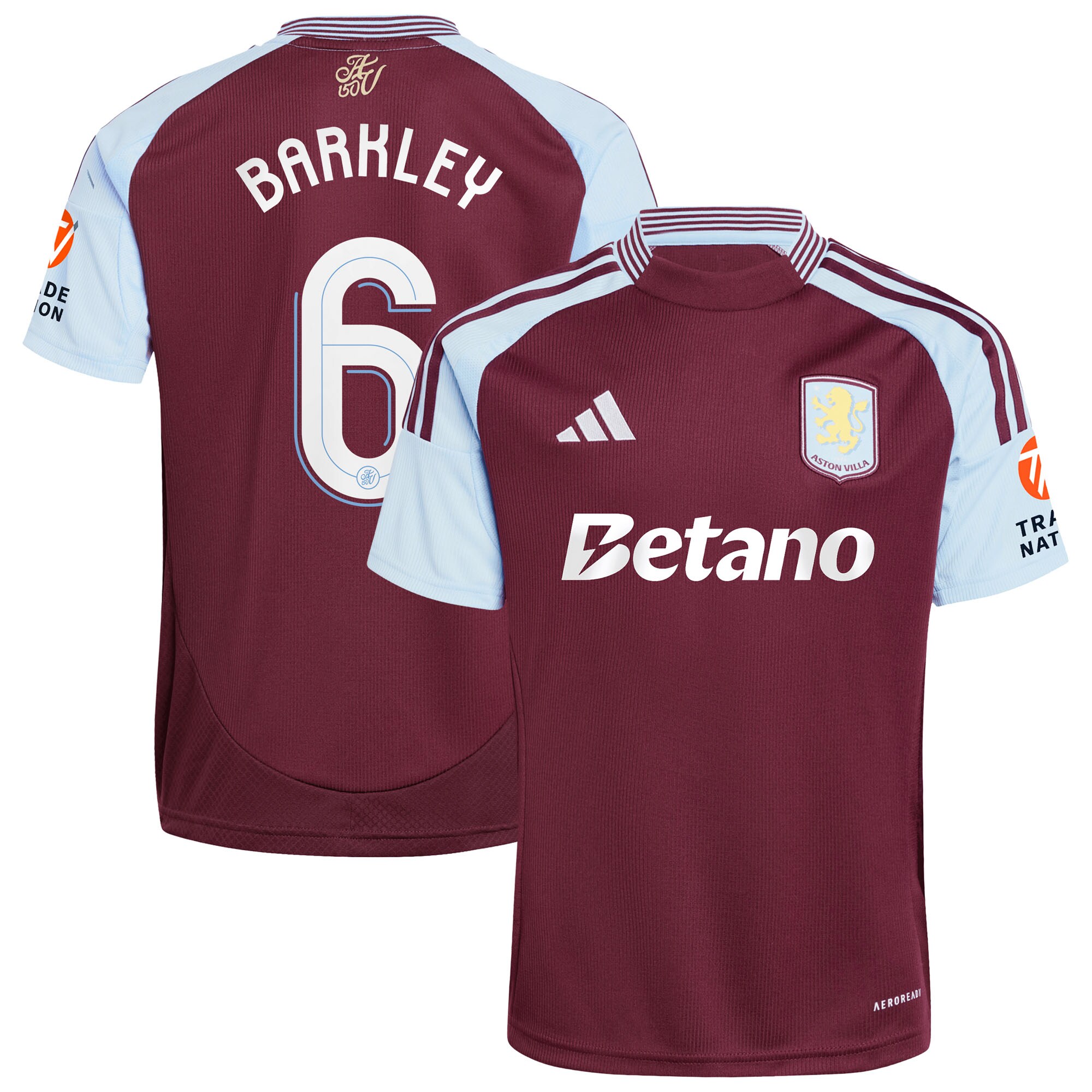 AVFC aston villa adidas home shirt 2024-25 with barkley 6 cup printing Collection | Official Aston Villa Kits and Apparel