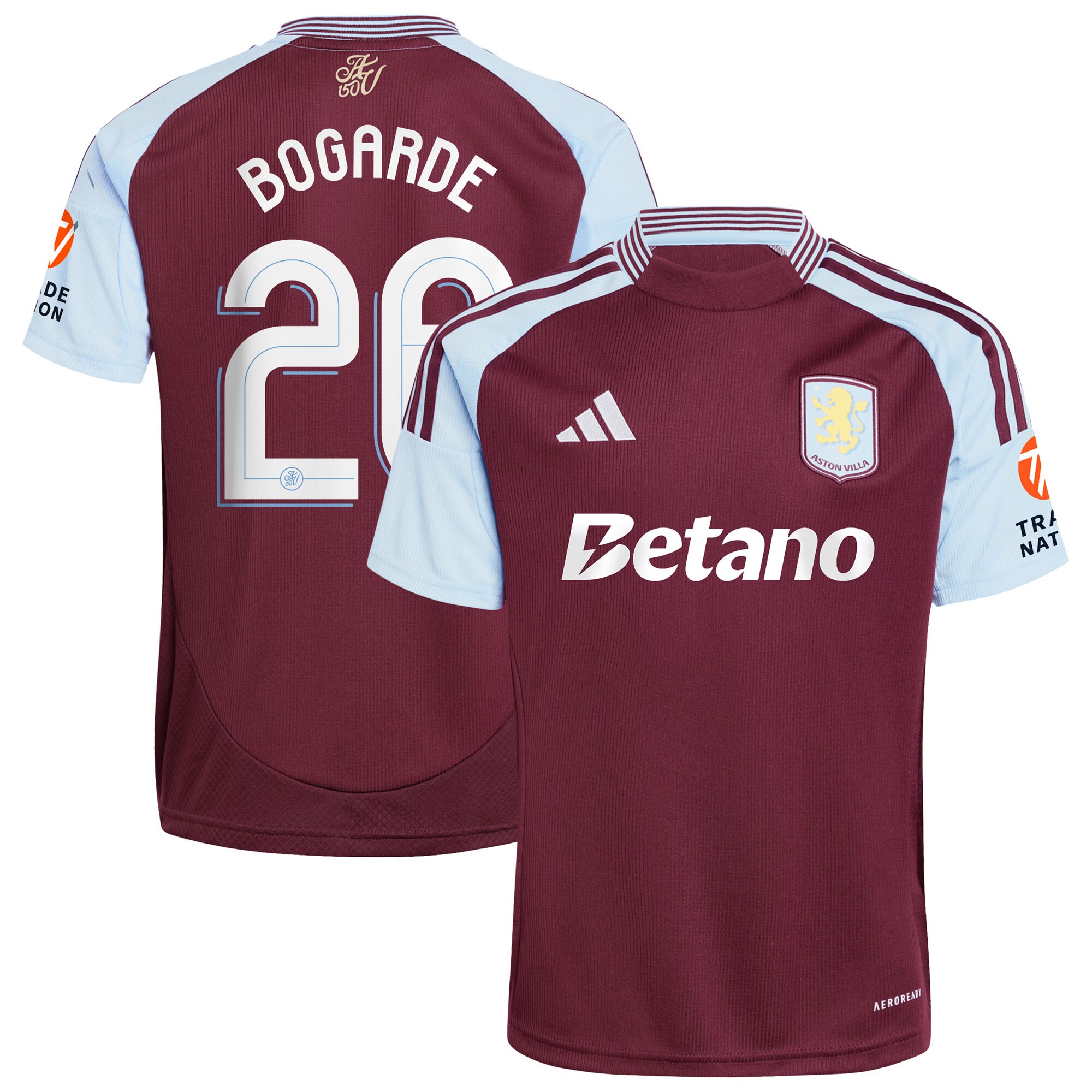 AVFC aston villa adidas home shirt 2024-25 with bogarde 26 cup printing Collection | Official Aston Villa Kits and Apparel