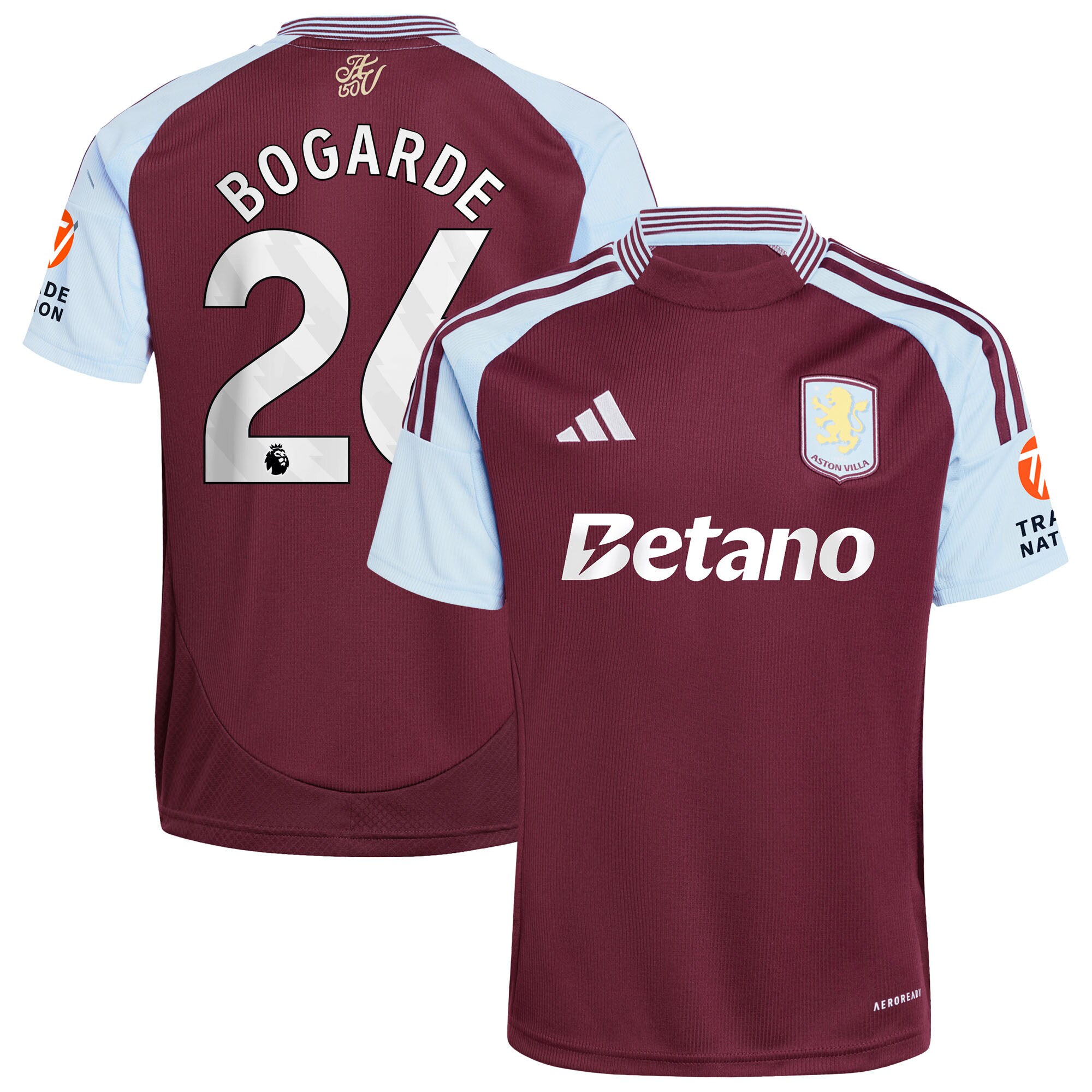 AVFC aston villa adidas home shirt 2024-25 with bogarde 26 printing Collection | Official Aston Villa Kits and Apparel