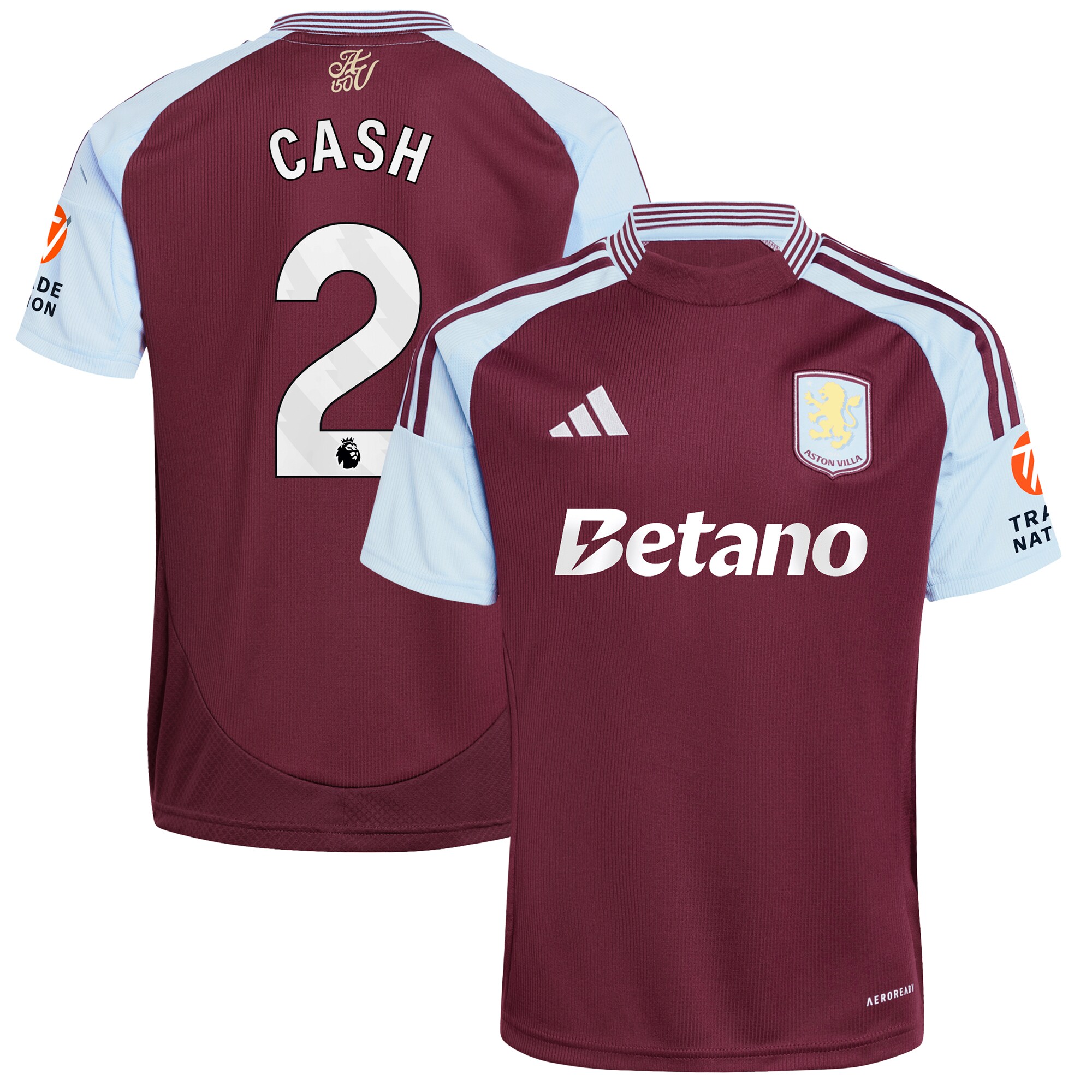 AVFC aston villa adidas home shirt 2024-25 with cash 2 printing Collection | Official Aston Villa Kits and Apparel