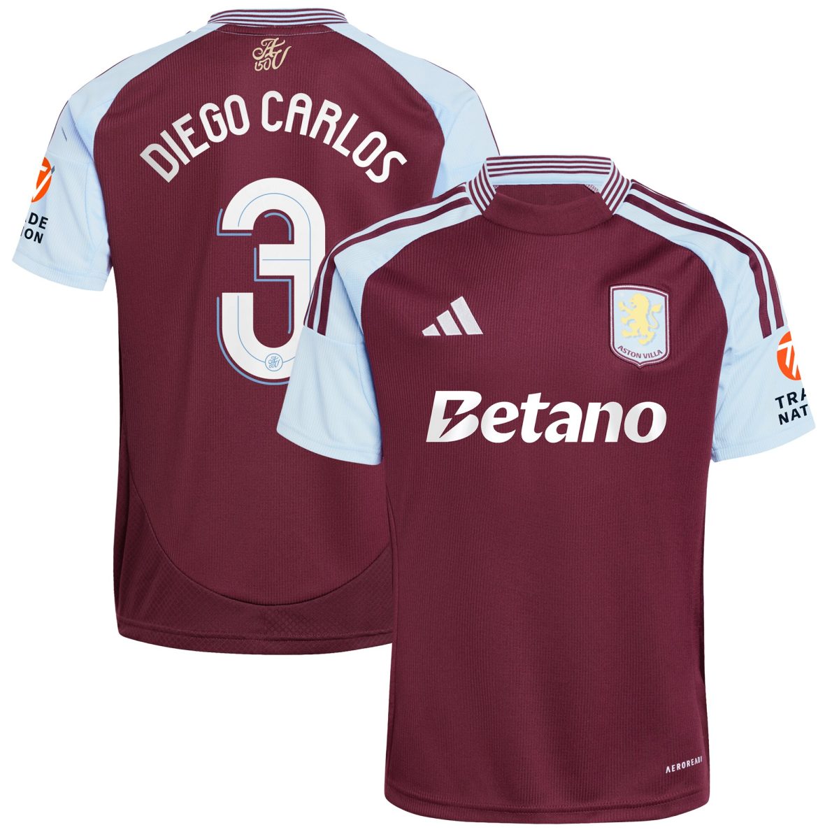 AVFC aston villa adidas home shirt 2024-25 with diego carlos 3 cup printing Collection | Official Aston Villa Kits and Apparel
