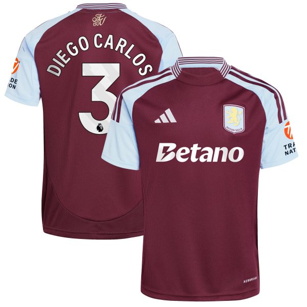 AVFC aston villa adidas home shirt 2024-25 with diego carlos 3 printing Collection | Official Aston Villa Kits and Apparel