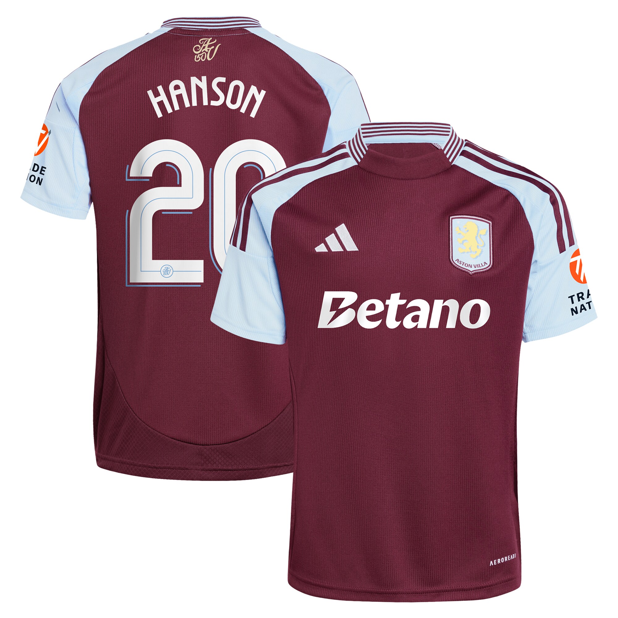 AVFC aston villa adidas home shirt 2024-25 with hanson 20 cup printing Collection | Official Aston Villa Kits and Apparel
