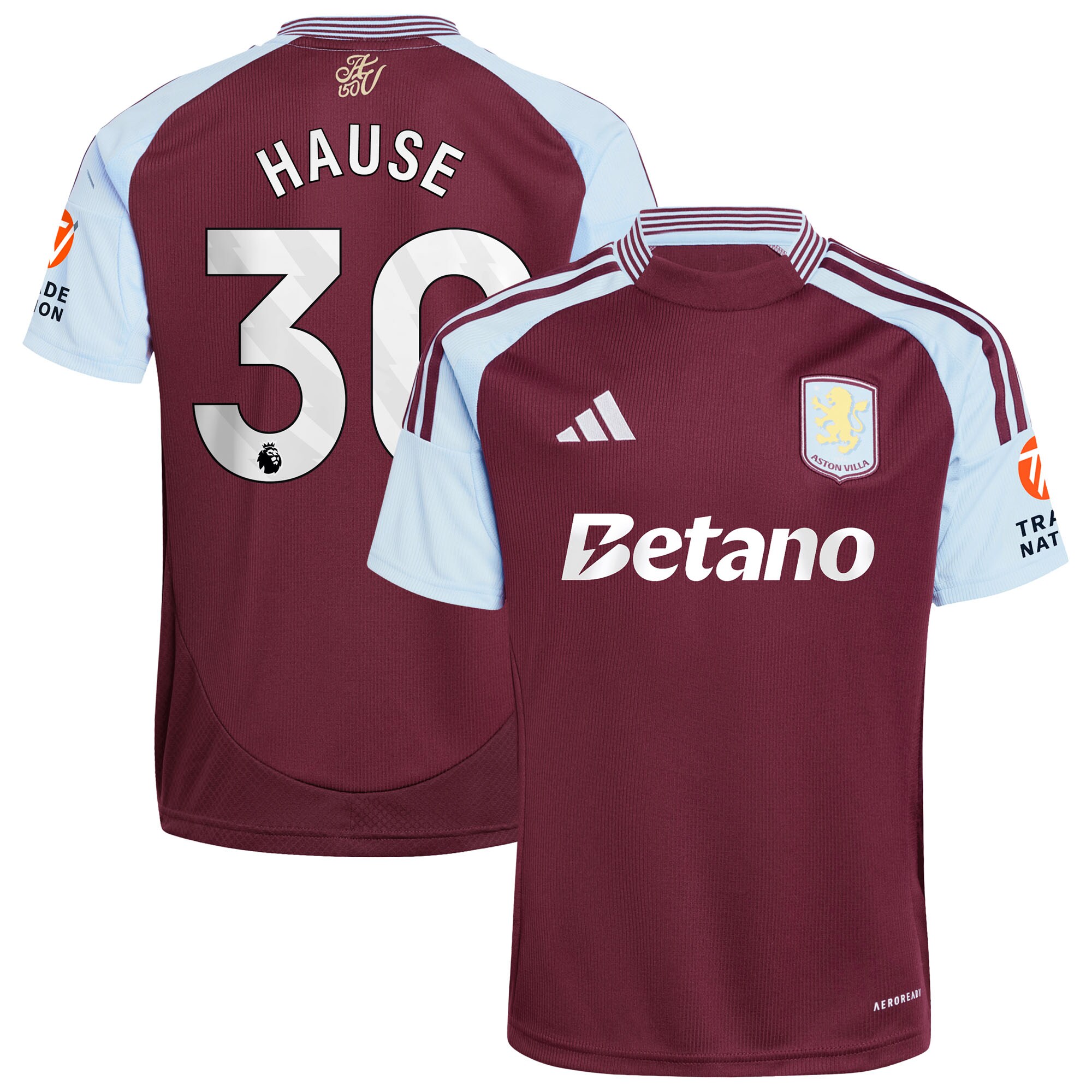 AVFC aston villa adidas home shirt 2024-25 with hause 30 printing Collection | Official Aston Villa Kits and Apparel