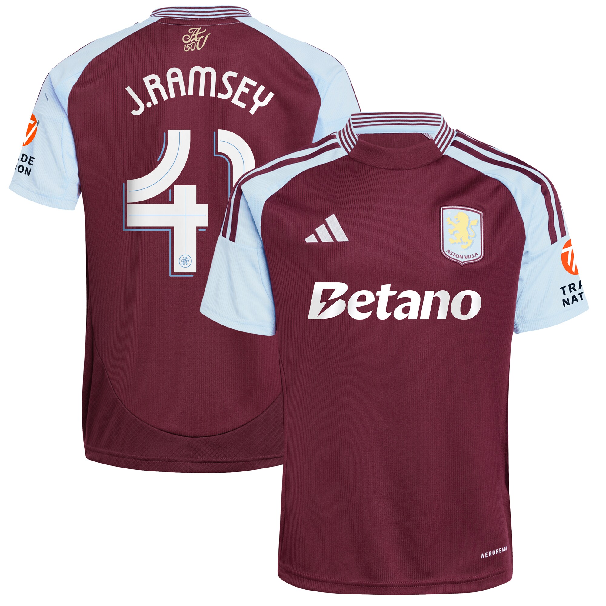 AVFC aston villa adidas home shirt 2024-25 with j. ramsey 41 cup printing Collection | Official Aston Villa Kits and Apparel