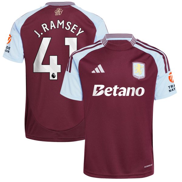 AVFC aston villa adidas home shirt 2024-25 with j. ramsey 41 printing Collection | Official Aston Villa Kits and Apparel