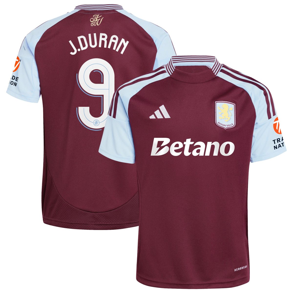 AVFC aston villa adidas home shirt 2024-25 with j.duran 9 cup printing Collection | Official Aston Villa Kits and Apparel