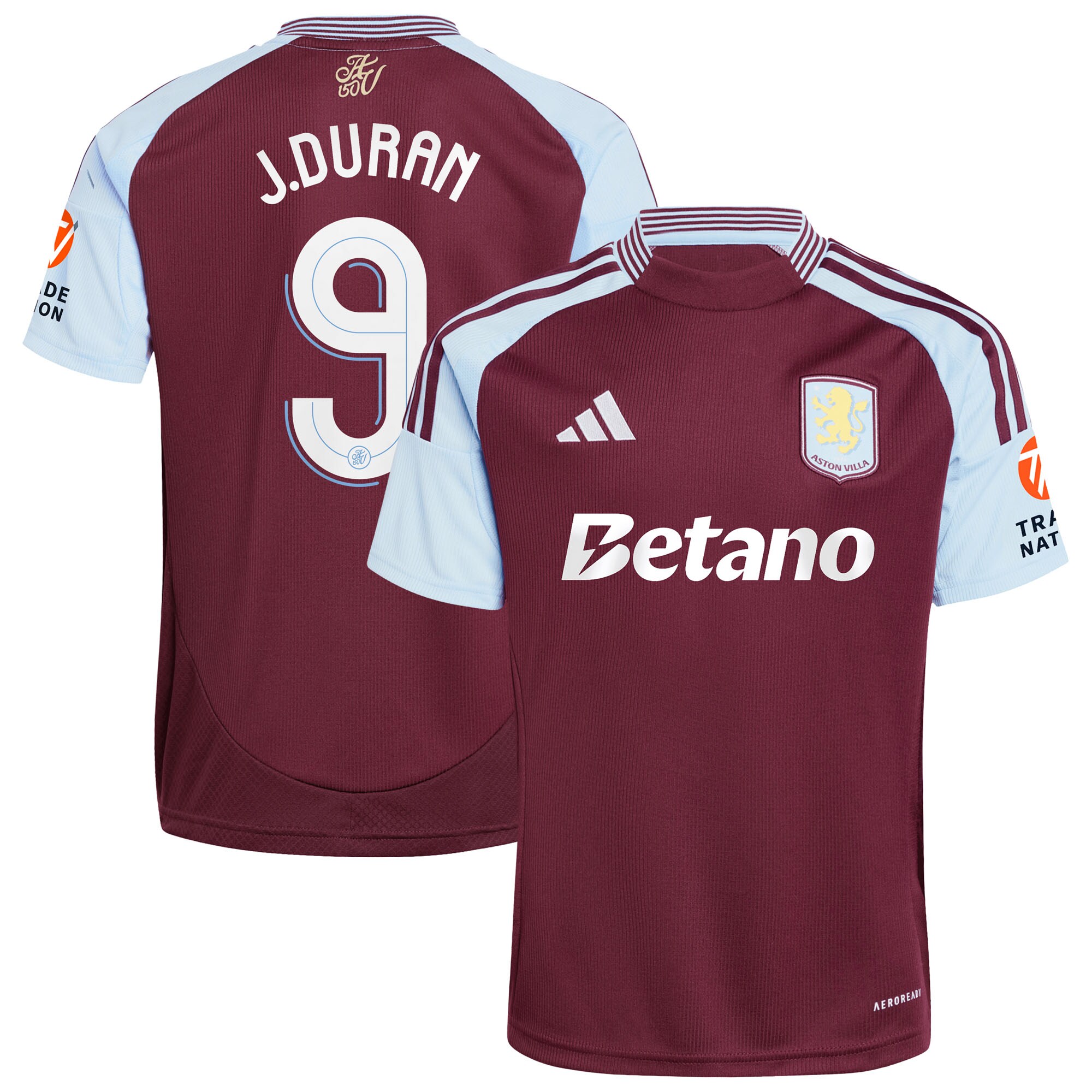AVFC aston villa adidas home shirt 2024-25 with j.duran 9 cup printing Collection | Official Aston Villa Kits and Apparel
