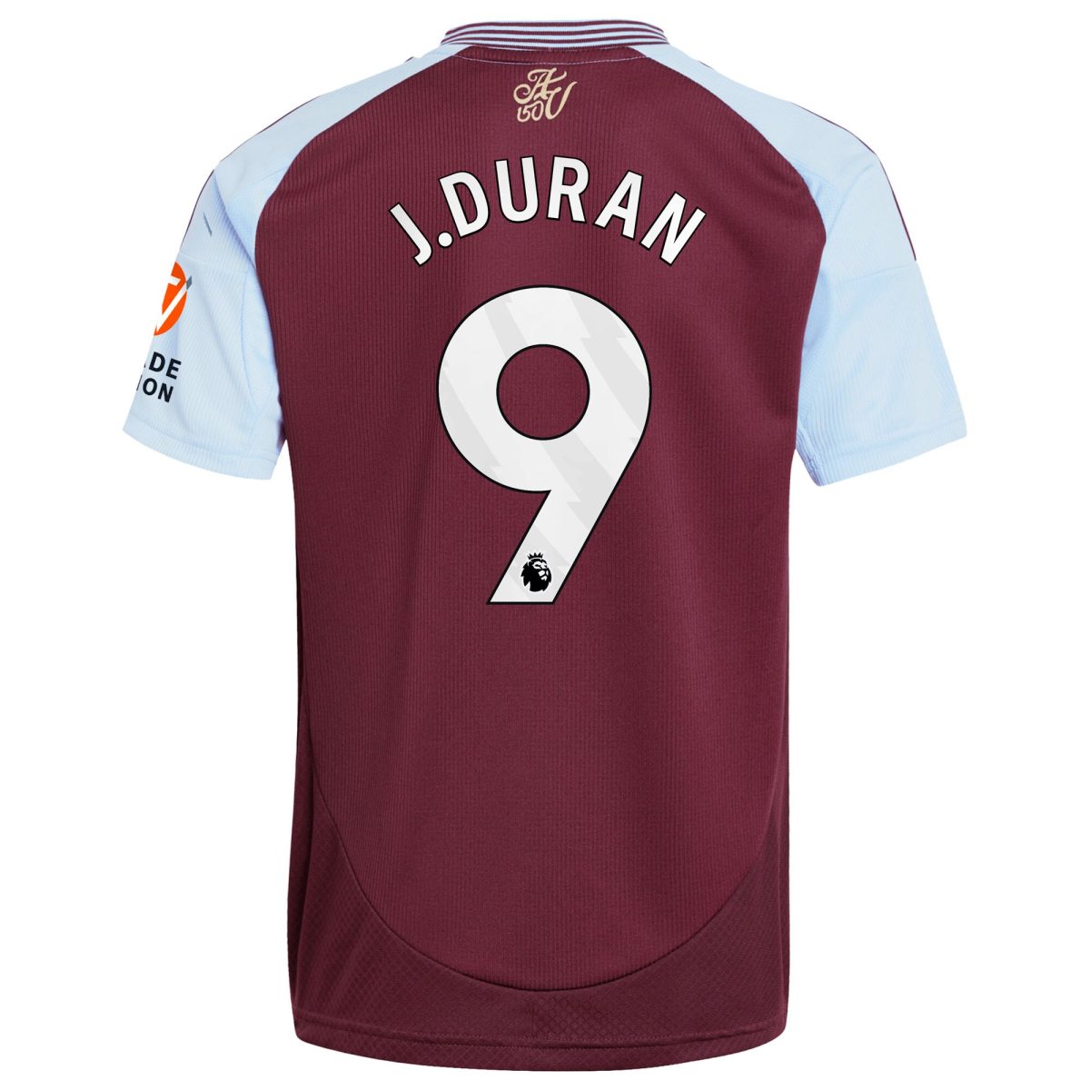 AVFC aston villa adidas home shirt 2024-25 with j.duran 9 printing Collection | Official Aston Villa Kits and Apparel