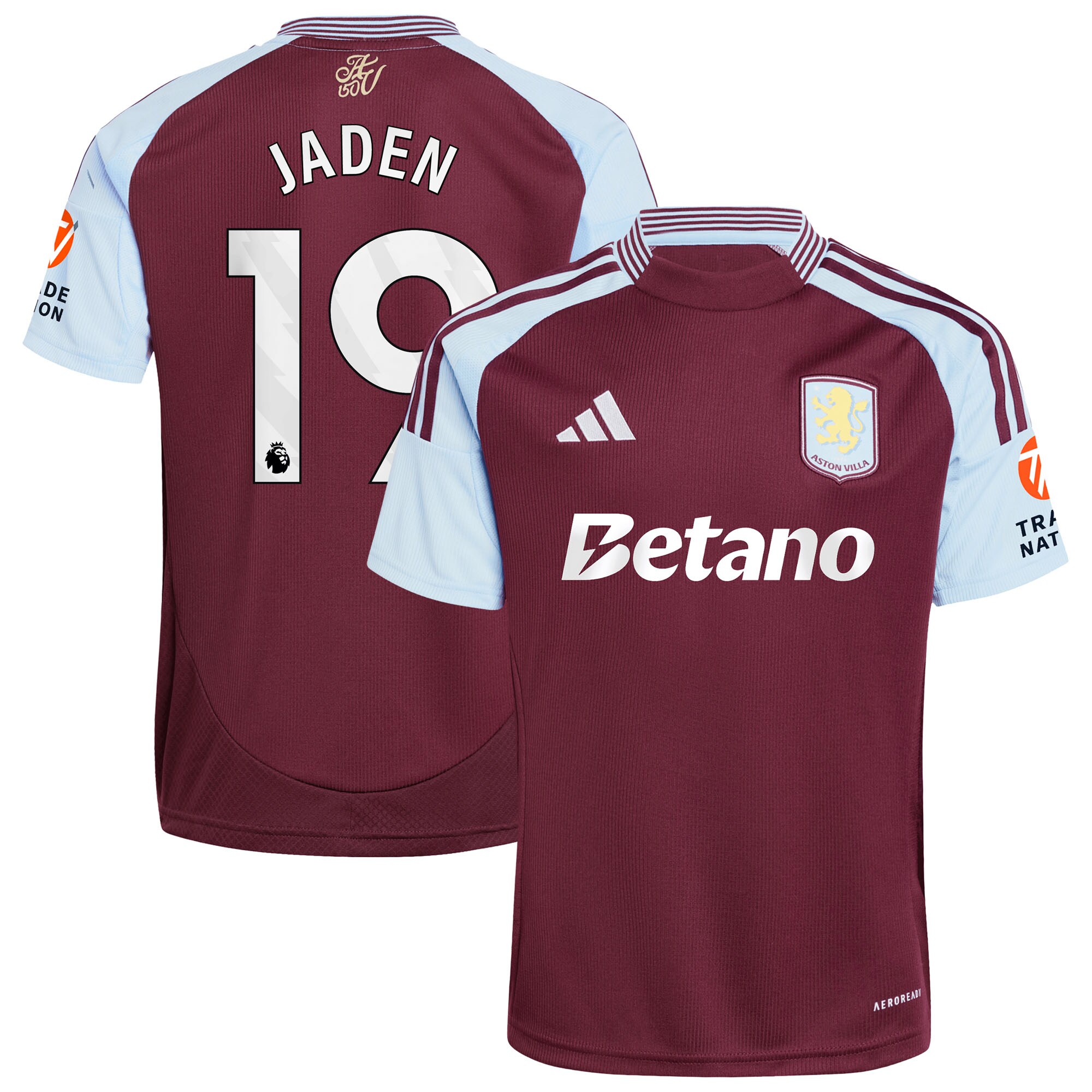 AVFC aston villa adidas home shirt 2024-25 with jaden 19 printing Collection | Official Aston Villa Kits and Apparel