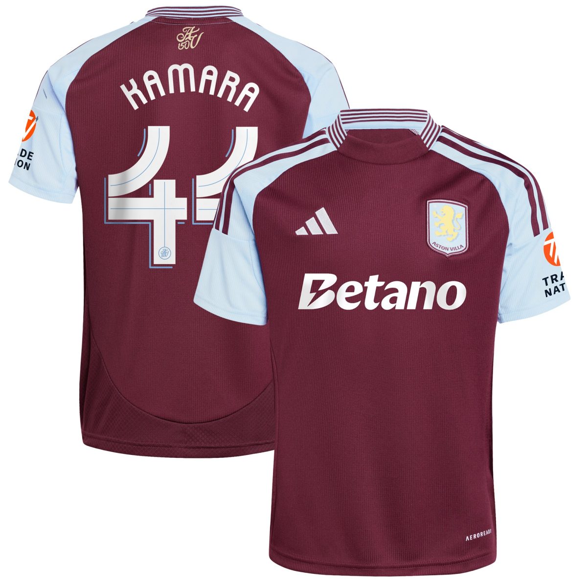 AVFC aston villa adidas home shirt 2024-25 with kamara 44 cup printing Collection | Official Aston Villa Kits and Apparel
