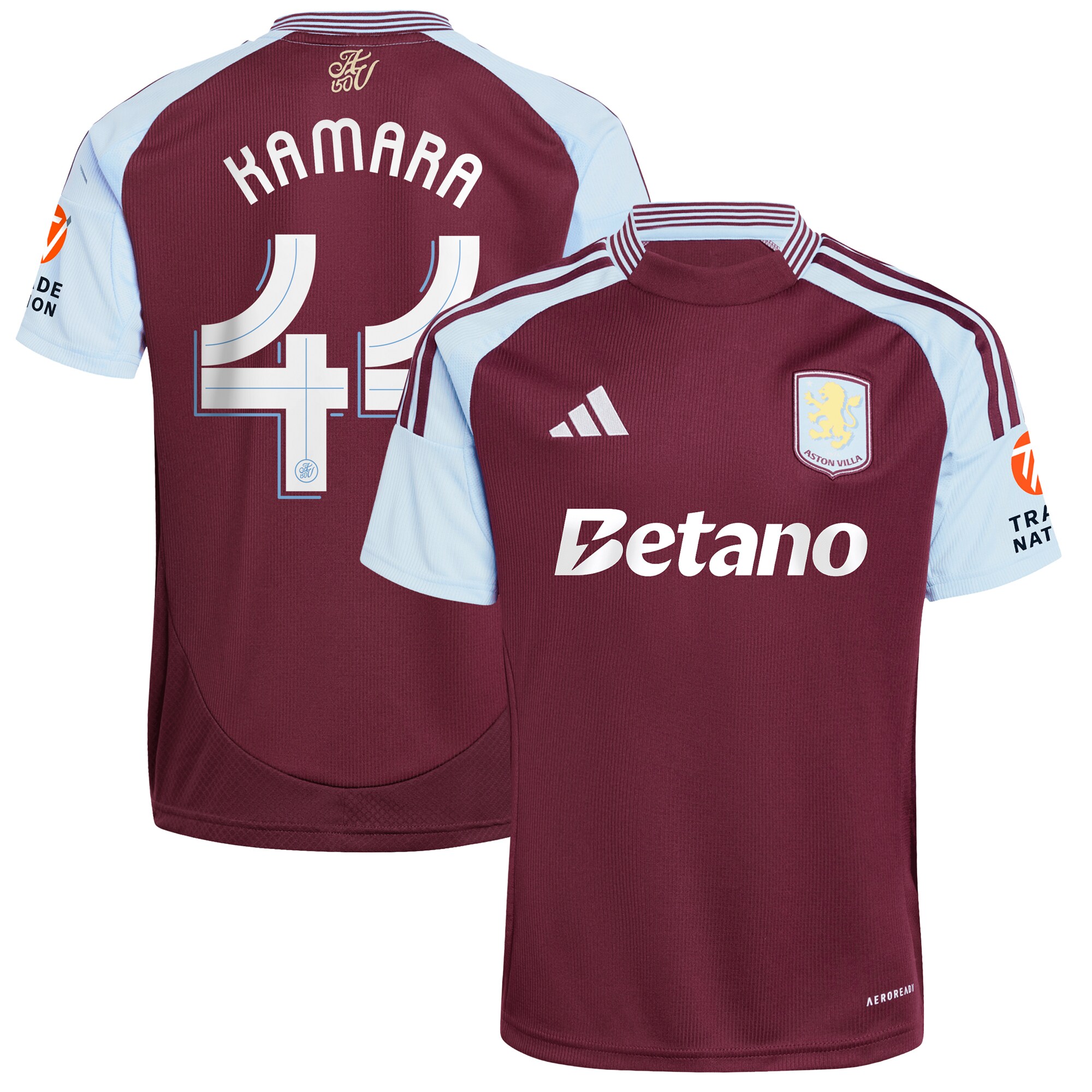 AVFC aston villa adidas home shirt 2024-25 with kamara 44 cup printing Collection | Official Aston Villa Kits and Apparel