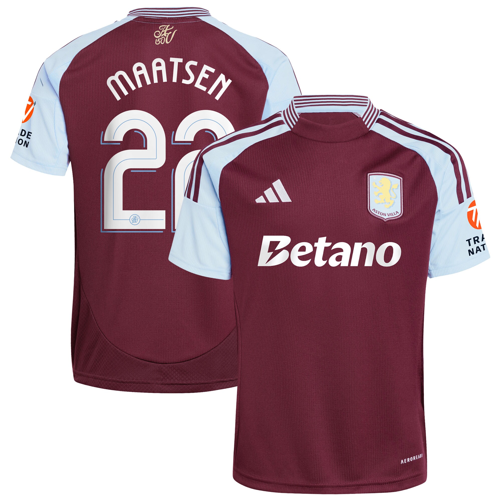 AVFC aston villa adidas home shirt 2024-25 with maatsen 22 cup printing Collection | Official Aston Villa Kits and Apparel