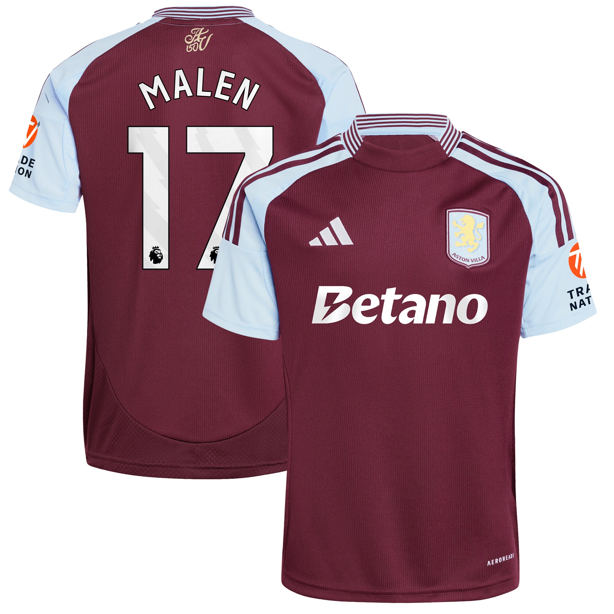 AVFC aston villa adidas home shirt 2024-25 with malen 17 printing Collection | Official Aston Villa Kits and Apparel