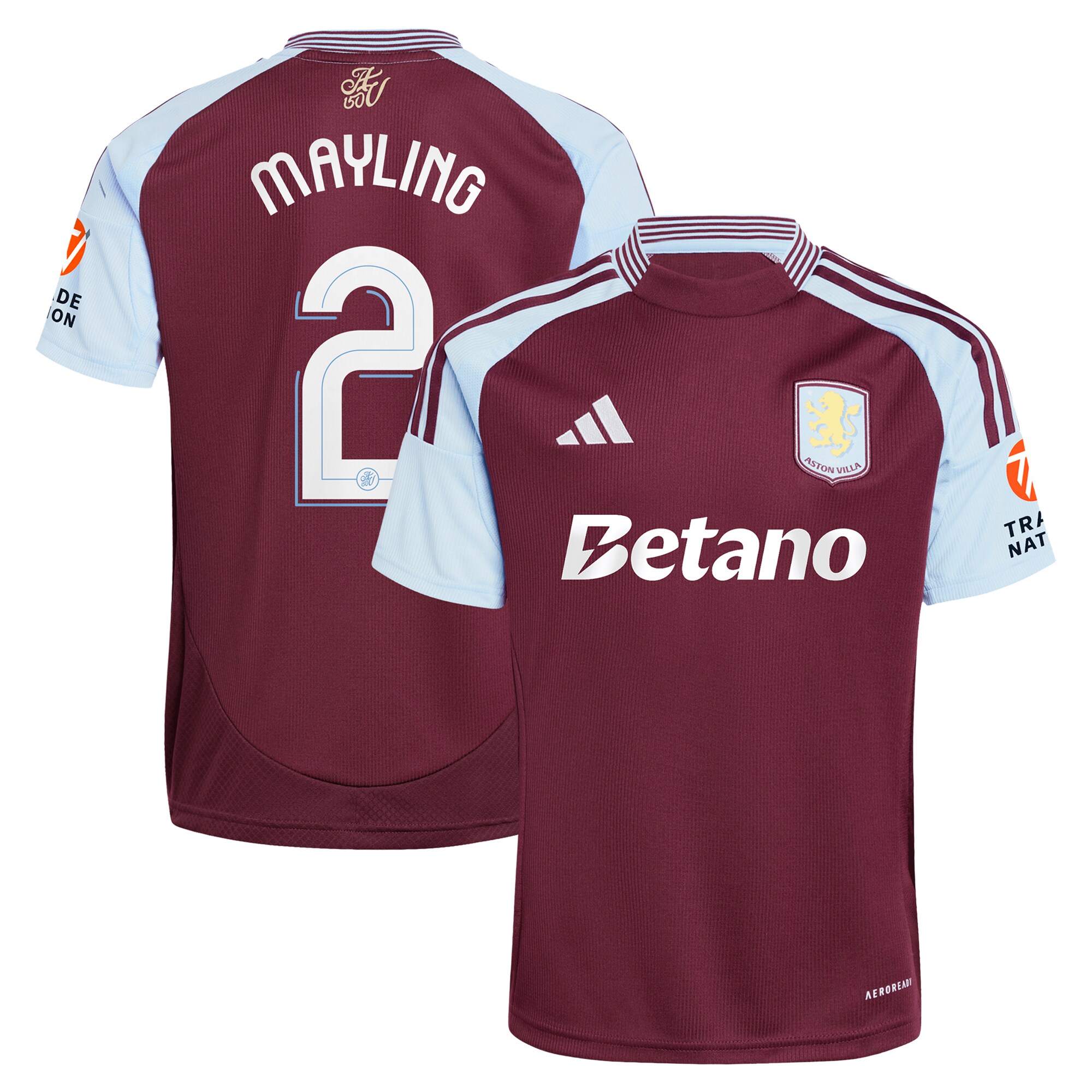 AVFC aston villa adidas home shirt 2024-25 with mayling 2 cup printing Collection | Official Aston Villa Kits and Apparel