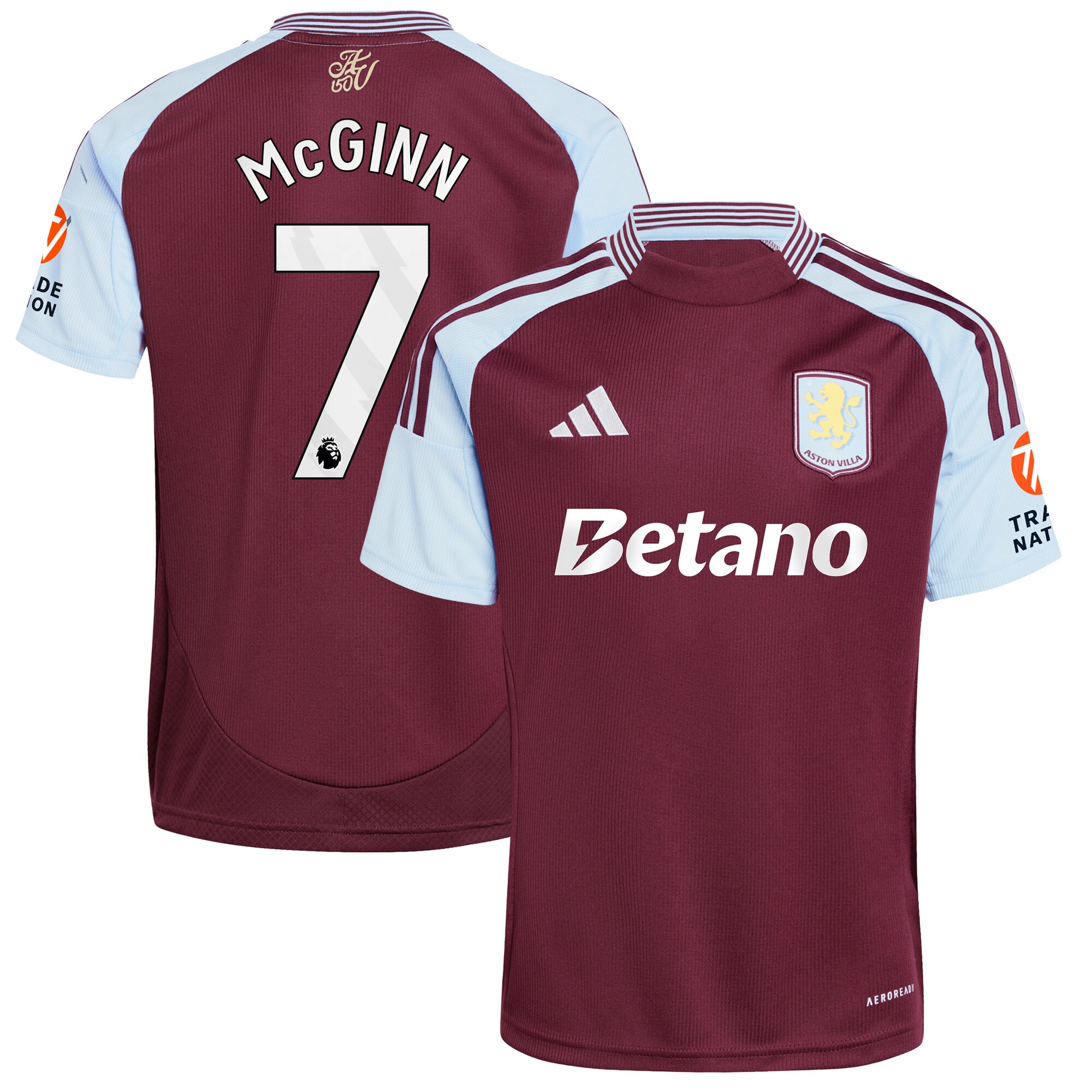 AVFC aston villa adidas home shirt 2024-25 with mcginn 7 printing Collection | Official Aston Villa Kits and Apparel