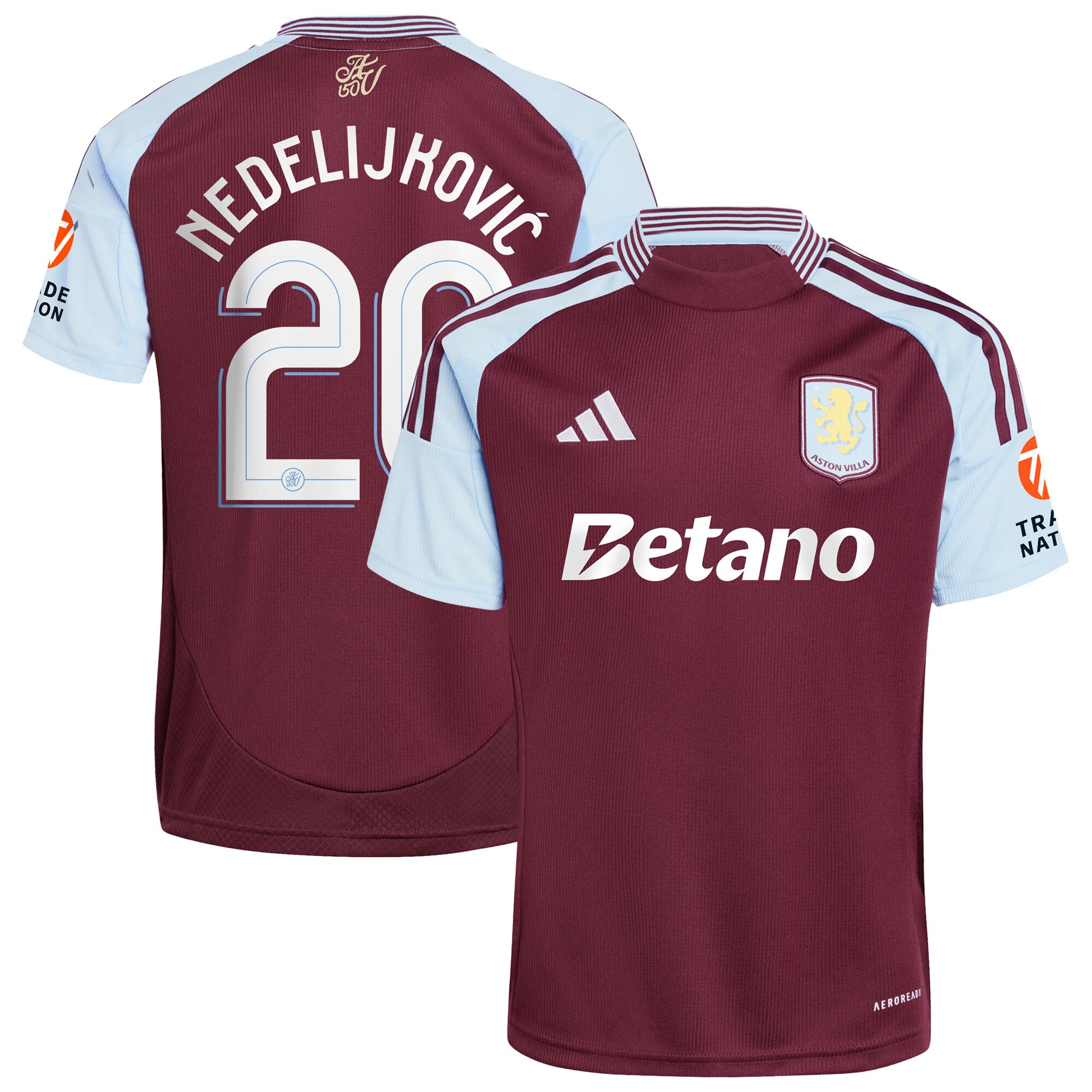 AVFC aston villa adidas home shirt 2024-25 with nedeljković 20 cup printing Collection | Official Aston Villa Kits and Apparel