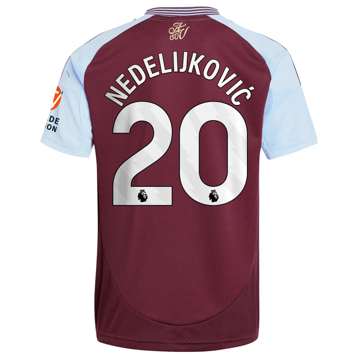 AVFC aston villa adidas home shirt 2024-25 with nedeljković 20 printing Collection | Official Aston Villa Kits and Apparel